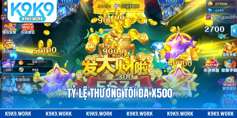 Tỷ lệ thưởng tối đa x500